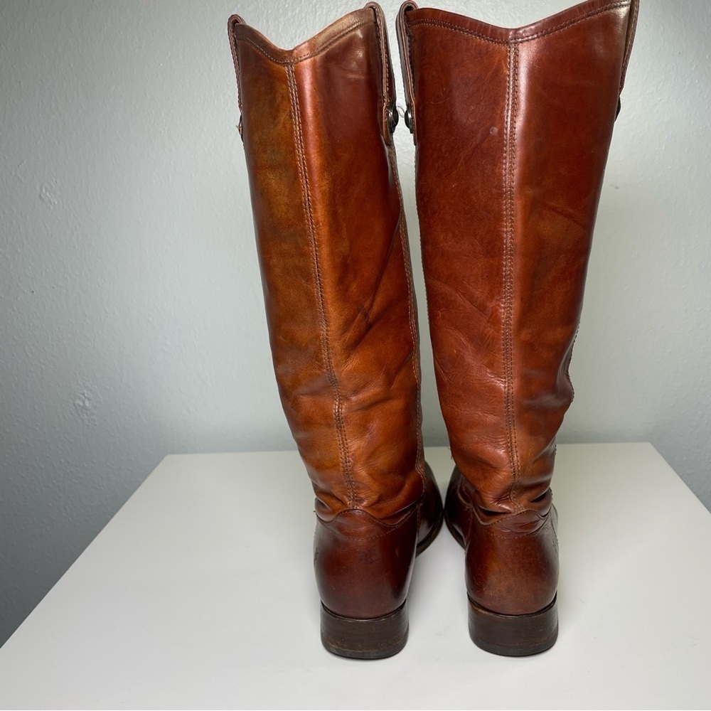 Frye Melissa Button Riding Boot Cognac Brown Women’s Size 7.5B Western Country - Picture 4 of 16